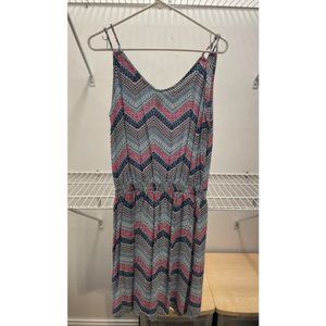 Gap Outlet Navy, Lt Blue, Pink, White Printed Strappy Sundress, Size Small